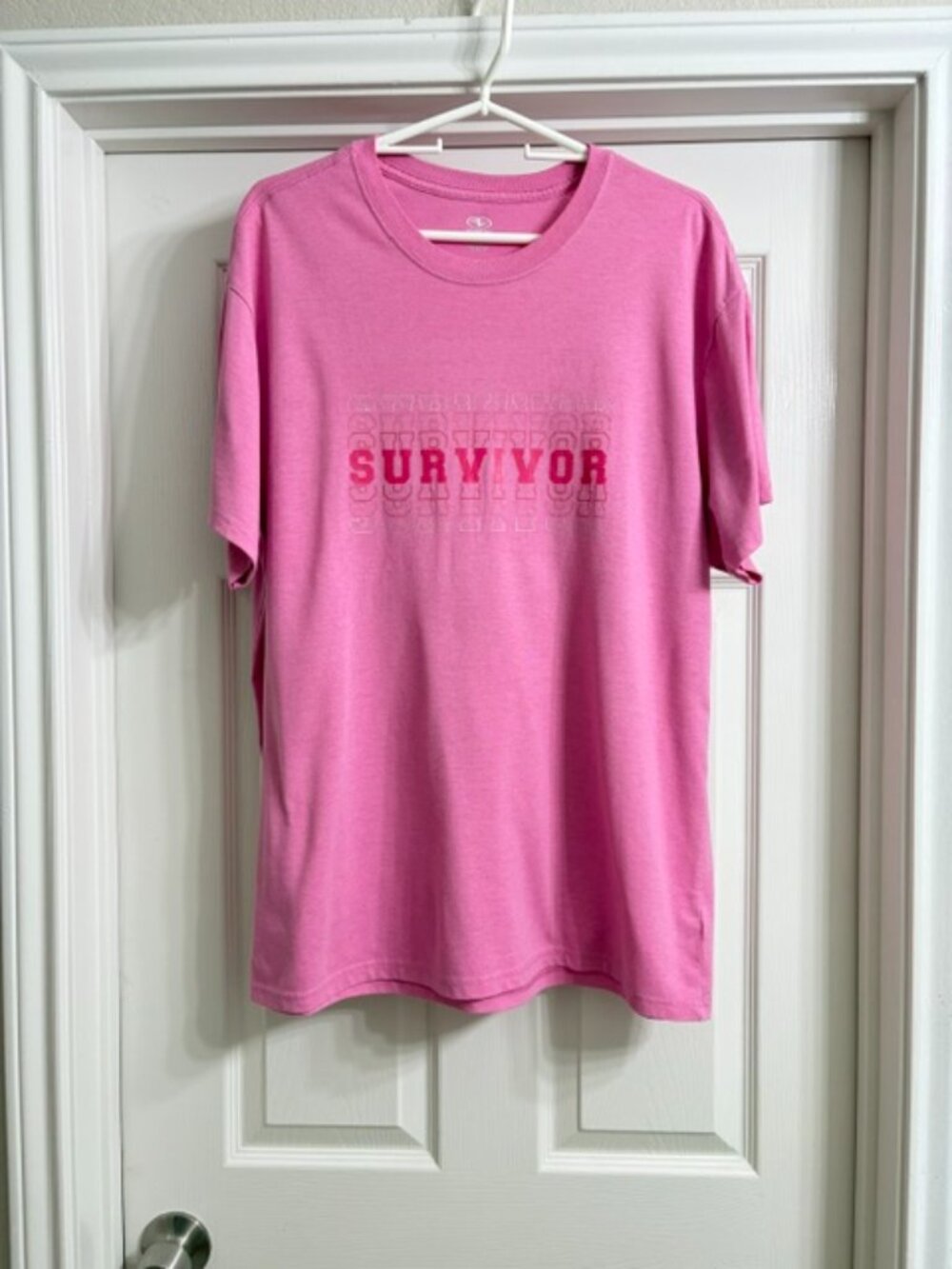 Athletic Brand Women's Pink "Survivor" T-Shirt, Size XL